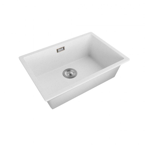600*450*200mm White Granite Quartz Stone Top/Undermounted Kitchen Sinks Single Bowl White Granite Sinks With Overflow
