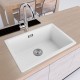 600*450*200mm White Granite Quartz Stone Top/Undermounted Kitchen Sinks Single Bowl White Granite Sinks With Overflow