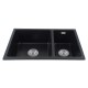 710x450x205mm Black Granite Quartz Stone Kitchen Sink Double Bowls Top/Undermount with Overflow