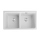 838x476x241mm White Granite Stone Kitchen Laundry Sink Double Bowls Top/Undermount