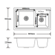 860x460x220mm Black Granite Stone Kitchen Laundry Sink Double Bowls Top/Undermount 860x460x220mm Black Granite Stone Kitchen Laundry Sink Double Bowls Top/Undermount