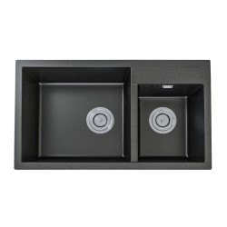 860x460x220mm Black Granite Stone Kitchen Laundry Sink Double Bowls Top/Undermount 860x460x220mm Black Granite Stone Kitchen Laundry Sink Double Bowls Top/Undermount