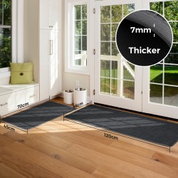 2 Pieces Kitchen Runner Carpet Set Non Slip Floor Mat Machine Washable Fabric Door Rug Laundry Room Hallway Bathroom Bedroom Entryway 70/120*45*0.7cm Dark Grey 2 Pieces Kitchen Runner Carpet Set Non Slip Floor Mat Machine Washable Fabric Door Rug Laundry Room Hallway Bathroom Bedroom Entryway 70/120*45*0.7cm Dark Grey