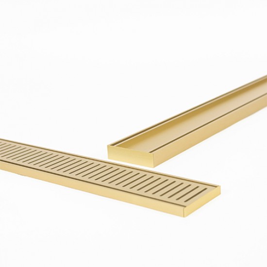 100-5600mm Lauxes Matte Yellow Gold Shower Grate Drain Indoor Outdoor Aluminium Next Generation