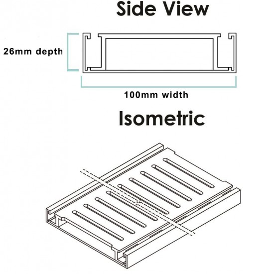 100-5600mm Lauxes Silver Shower Grate Drain Indoor Outdoor Aluminium Next Generation