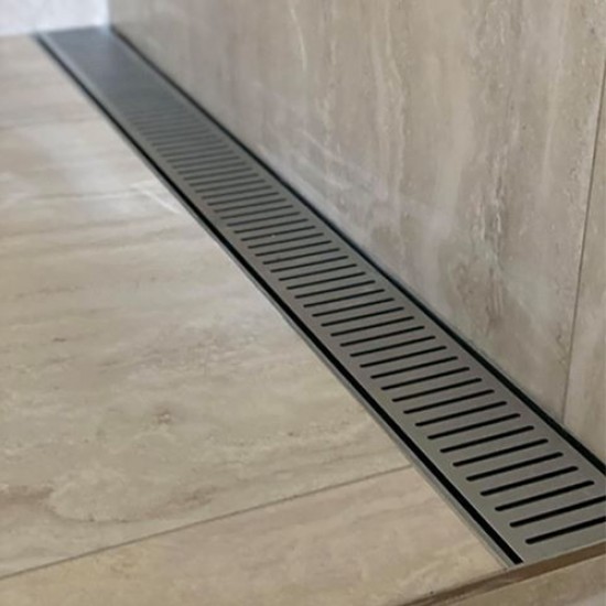 100-5600mm Lauxes Silver Shower Grate Drain Indoor Outdoor Aluminium Next Generation