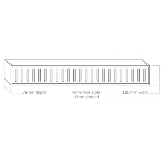 100-5600mm Lauxes Aluminium Midnight Wide Floor Grate Drain Any Size Indoor 