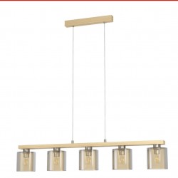 Satin Nickel & Amber 5-Light Pendant Satin Nickel & Amber 5-Light Pendant