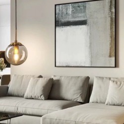 250mm Smoky Glass Round Globe Pendant