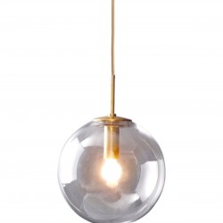 250mm Smoky Glass Round Globe Pendant