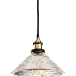 12.02 NO RESTOCK-D300*H230mm V shape Vintage Glass Pendant light On Antique Brass Fitting