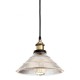 12.02 NO RESTOCK-D300*H230mm V shape Vintage Glass Pendant light On Antique Brass Fitting
