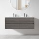 ROYAL GREY OAK 1500X460X510MM PLYWOOD WALL HUNG VANITY WITH DOUBLE BASIN POLYMARBLE TOP