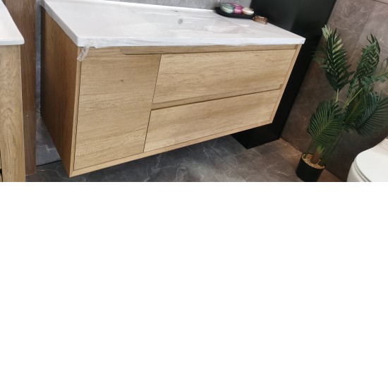 1200X460mm Scented1200WSBASE LIGHT OAK WALL HUNG VANITY Single Basin 