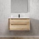 600X460mm Scented600WBASE LIGHT OAK WALL HUNG TWO DRAWERS VANITY 