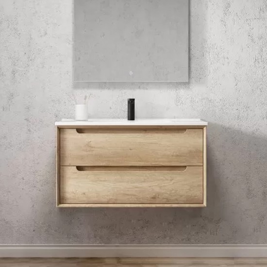 750X460mm Scented750WBASE LIGHT OAK WALL HUNG VANITY 