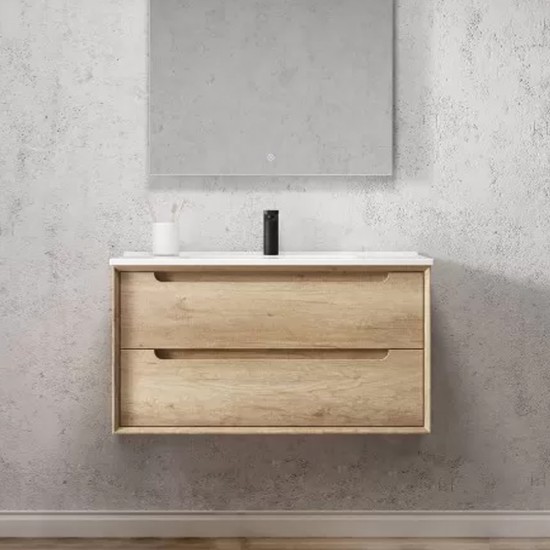 900X460mm Scented900WBASE LIGHT OAK WALL HUNG VANITY 