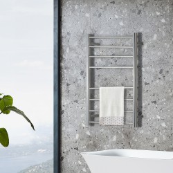 600Wx1000Hx120D 8 Bar Round Heated Towel Rail  600Wx1000Hx120D 8 Bar Round Heated Towel Rail