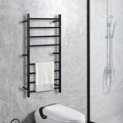 600Wx1000Hx120D 80W Black color Round Heated Towel Rail 8 Bar 600Wx1000Hx120D 80W Black color Round Heated Towel Rail 8 Bar