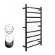 600Wx1000Hx120D 80W Black color Round Heated Towel Rail 8 Bar