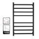 600Wx1000Hx120D  8 Square Bar Black Heated Towel Rail