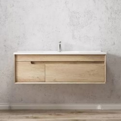 1200X460X510 Wall Hung Light Oak Plywood Base with Two Drawers Vanity 1200X460X510 Wall Hung Light Oak Plywood Base with Two Drawers Vanity