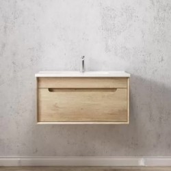 600X460X510mm Wall Hung Light Oak Plywood Base with One Drawer Vanity 600X460X510mm Wall Hung Light Oak Plywood Base with One Drawer Vanity