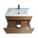 600X460X510mm Wall Hung Light Oak Plywood Base with One Drawer Vanity