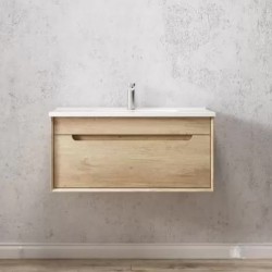 750X460X510mm Wall Hung Light Oak Plywood Base with One Drawer Vanity 750X460X510mm Wall Hung Light Oak Plywood Base with One Drawer Vanity