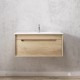 750X460X510mm Wall Hung Light Oak Plywood Base with One Drawer Vanity