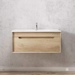 900X460X510mm Wall Hung Light Oak Plywood Base with One Drawer Vanity 900X460X510mm Wall Hung Light Oak Plywood Base with One Drawer Vanity