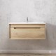 900X460X510mm Wall Hung Light Oak Plywood Base with One Drawer Vanity