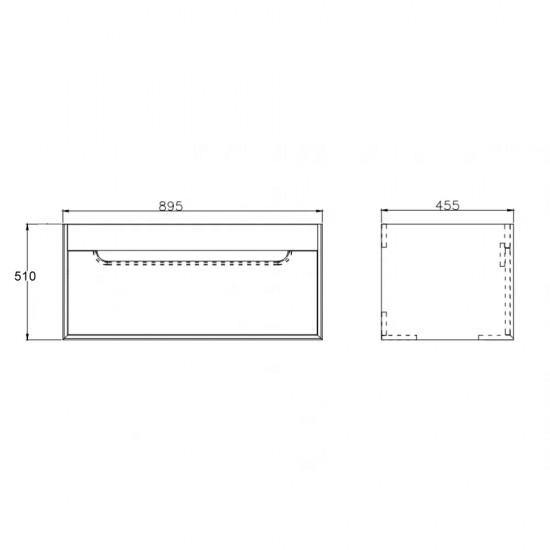 900X460X510mm Wall Hung Light Oak Plywood Base with One Drawer Vanity