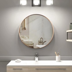 700x700x40mm Rose Gold Stainless Steel Framed Round Wall Mirror with Brackets 700x700x40mm Rose Gold Stainless Steel Framed Round Wall Mirror with Brackets