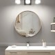 700x700x40mm Rose Gold Stainless Steel Framed Round Wall Mirror with Brackets