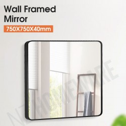 750x750x40mm Black Aluminum Framed Rectangle Bathroom Wall Mirror Rim Round Corner 750x750x40mm Black Aluminum Framed Rectangle Bathroom Wall Mirror Rim Round Corner