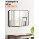 900x750x40mm Black Aluminum Framed Rectangle Bathroom Wall Mirror Rim Round Corner Vertical or Horizontal