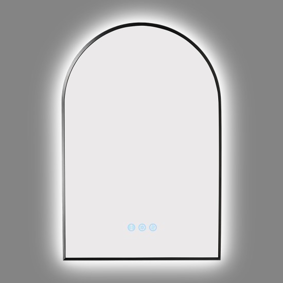 600x900mm Backlit Gunmetal Grey Frame Arched LED Wall Mirror Motion Sensor Switch 600x900mm Backlit Gunmetal Grey Frame Arched LED Wall Mirror Motion Sensor Switch