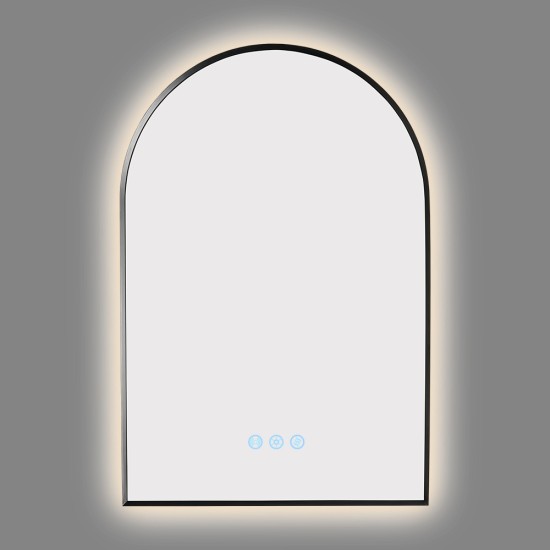 600x900mm Backlit Gunmetal Grey Frame Arched LED Wall Mirror Motion Sensor Switch 600x900mm Backlit Gunmetal Grey Frame Arched LED Wall Mirror Motion Sensor Switch