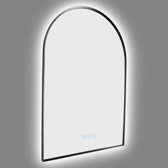 600x900mm Backlit Gunmetal Grey Frame Arched LED Wall Mirror Motion Sensor Switch 600x900mm Backlit Gunmetal Grey Frame Arched LED Wall Mirror Motion Sensor Switch