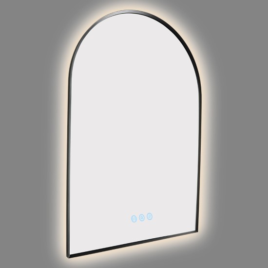 600x900mm Backlit Gunmetal Grey Frame Arched LED Wall Mirror Motion Sensor Switch 600x900mm Backlit Gunmetal Grey Frame Arched LED Wall Mirror Motion Sensor Switch