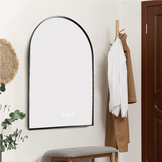 600x900mm Backlit Gunmetal Grey Frame Arched LED Wall Mirror Motion Sensor Switch 600x900mm Backlit Gunmetal Grey Frame Arched LED Wall Mirror Motion Sensor Switch