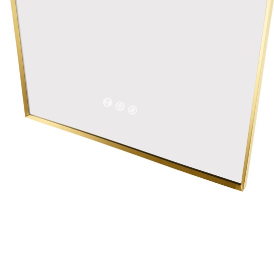 600x900mm Backlit Brushed Yellow Gold Frame Arched LED Wall Mirror Motion Sensor Switch 600x900mm Backlit Brushed Yellow Gold Frame Arched LED Wall Mirror Motion Sensor Switch