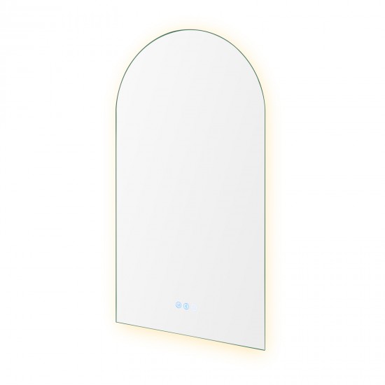 500x900mm Arched LED Wall Mirror with Bluetooth Speaker Dimister Touch Switch 3 Colours Lighting