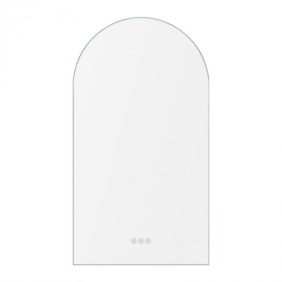 500x900mm Arched LED Wall Mirror with Bluetooth Speaker Dimister Touch Switch 3 Colours Lighting
