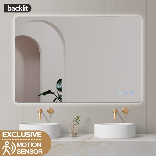 1200x750mm Rectangle LED Mirror with Motion Sensor Demister Backlit Touch Switch 3 Colours Lighting Frameless 1200x750mm Rectangle LED Mirror with Motion Sensor Demister Backlit Touch Switch 3 Colours Lighting Frameless