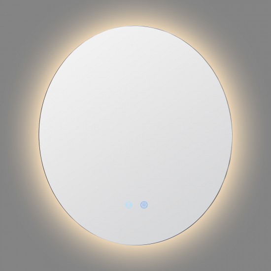 600mm Round LED Mirror with Demister Motion Sensor Auto On Backlit Touch Switch 3 Colours Lighting Frameless