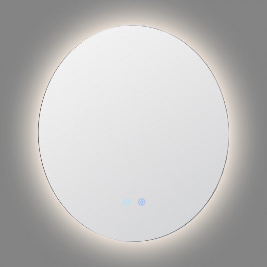 700x700mm Round LED Mirror with Motion Sensor Auto On Demister Backlit Touch Switch 3 Colours Lighting Frameless
