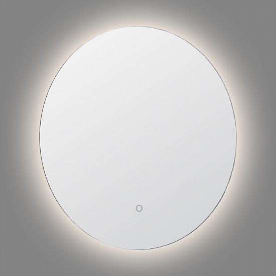 900x900mm Round LED Mirror with Demister Backlit Touch Switch 3 Colours Lighting Frameless