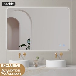 750x600mm Rectangle LED Mirror with Motion Sensor Demister Backlit Touch Switch 3 Colours Lighting Frameless 750x600mm Rectangle LED Mirror with Motion Sensor Demister Backlit Touch Switch 3 Colours Lighting Frameless